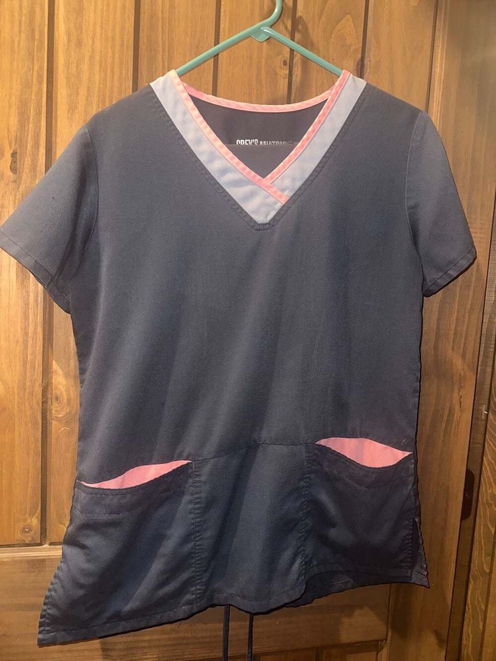 Grey's Anatomy Active set by Barco Women's Scrubs Size M Gray Blue Pink